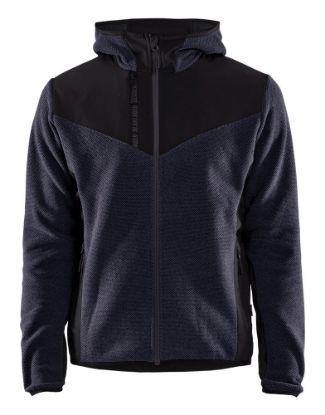 Afbeeldingen van BLÅKLÄDER Gebreid jack met softshell 5940 donker marineblauw/zwart 2XL
