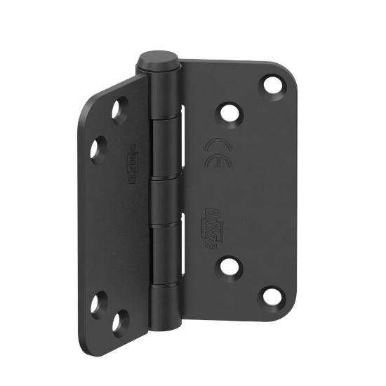 Afbeeldingen van OXLOC Glijlagerscharnier zwart ronde hoek 89X89MM