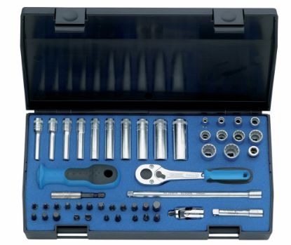 Afbeeldingen van GEDORE Dopsleutelset ¼" 20 LMU-10 UD-IN-IS-PH-PZ-TX-XZN 49x