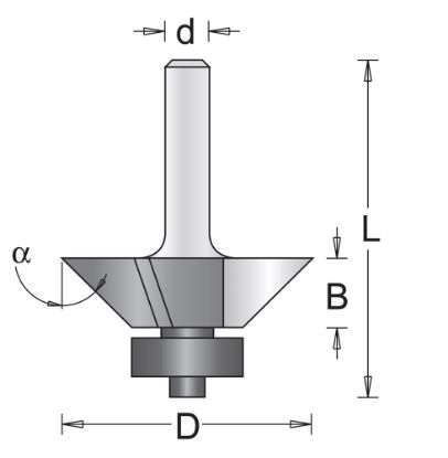 Afbeeldingen van Kantenfrees S8MM 23,8X47X22MM