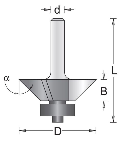 Afbeeldingen van Kantenfrees S8MM 36,5X47X45MM