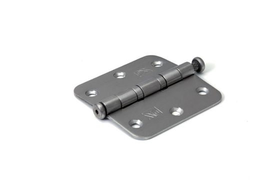 Afbeeldingen van DX Kogellagerscharnier ronde hoeken + pen RVS geborsteld 76X76MM