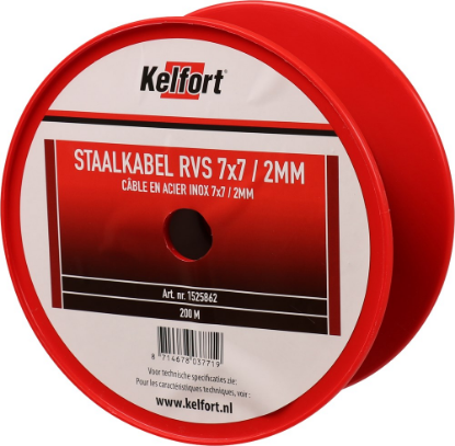 Afbeeldingen van KELFORT Staalkabel RVSA2 7X7 2MM 200M