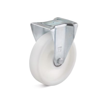 Afbeeldingen van TORWEGGE Bokwiel PP wit met plaat 100X35MM h=125MM 200kg