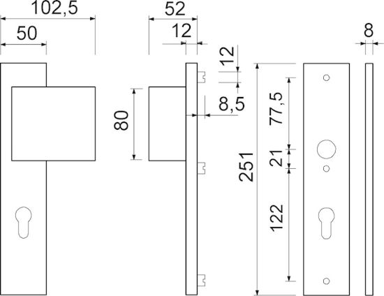 Afbeeldingen van OXLOC Veiligheidslangschild deurduwer + krukgat recht