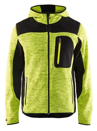 Afbeeldingen van BLÅKLÄDER Gebreid vest met softshell 4930 High Vis geel/zwart M