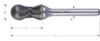 Afbeeldingen van ROTEC Stiftfrees HM model XZ3 spiraalvertand 12,8X25X70X6MM 