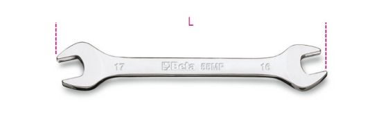 Afbeeldingen van BETA Steeksleutel dubbel hoogglanzend verchroomd DIN3110 55MP 6X7MM