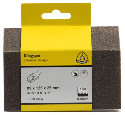 Afbeeldingen van Schuurblok SK700A flexibel aluminiumoxide 89X125X25MM K100 in DIY verpakking