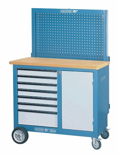 Afbeeldingen van GEDORE Verrijdbare werkbank achterwand en haken