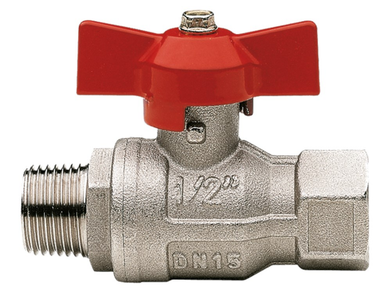 Afbeeldingen van Kraan met vlinderhendel 1" rood BI/BU