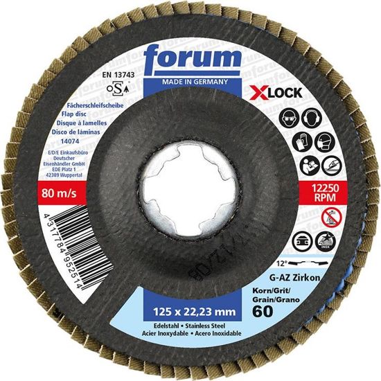 Afbeeldingen van FORUM Lamellenschijf 12° gebogen X-LOCK 125MM K60