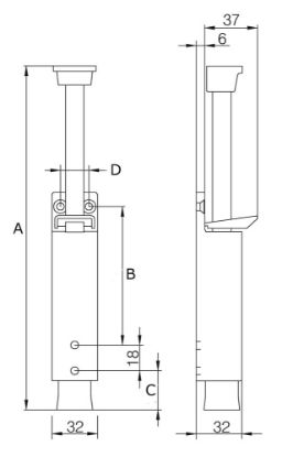 Afbeeldingen van Deurvastzetter Luxe VZ zamac zwart 32X207MM