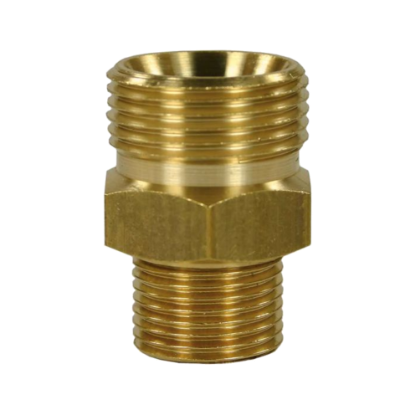Afbeeldingen van Verloopnippel messing M22 buitendraad ⅜"buitendraad