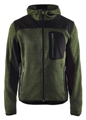 Afbeeldingen van BLÅKLÄDER Gebreid vest met softshell 4930 army groen/zwart L