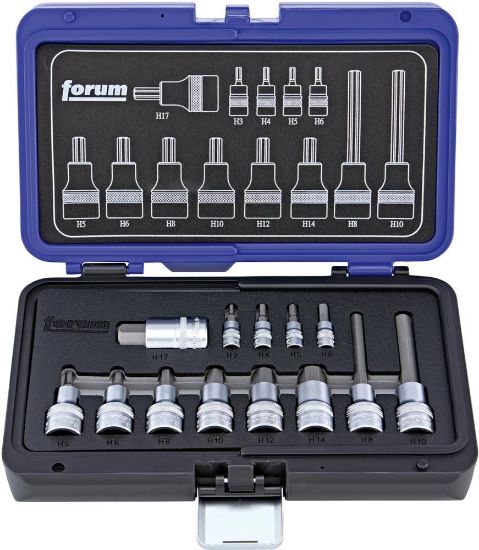 Afbeeldingen van FORUM Inzetstukkenset ¼"+½" binnenzeskant 13x