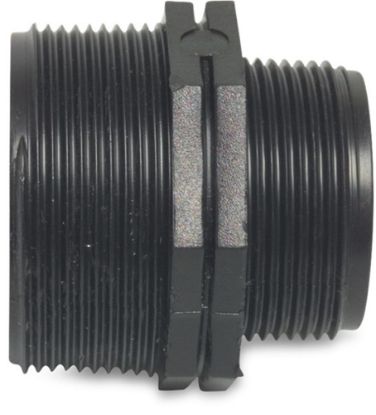 Afbeeldingen van Nippel PP zwart ¾"X½" buitendraad 10bar