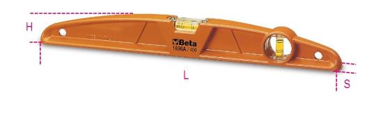 Afbeeldingen van BETA Waterpas gegoten aluminium + geslepen meetvlak 1696A 10M