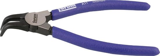 Afbeeldingen van FORUM Borgveertang t.b.v. buitenring gebogen kop gepolijst met geïsoleerde kunststof handgreep A11 140MM