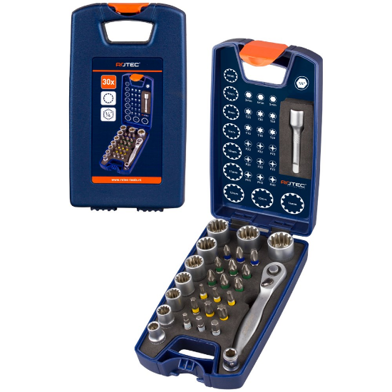 Afbeeldingen van ROTEC Bitset ¼" OPTI inclusief bitadapter bits PH-PZ-TX-DOP