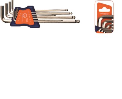 Afbeeldingen van ROTEC Inbussleutelset 9-delig metrisch lang kogelkop SW1,5-10