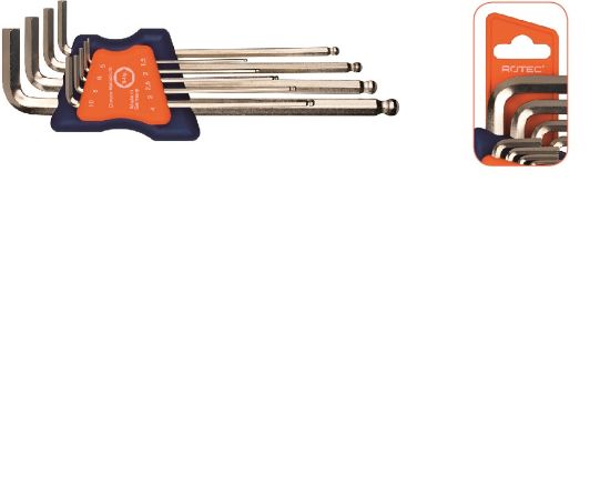 Afbeeldingen van ROTEC Inbussleutelset 9-delig metrisch lang kogelkop SW1,5-10