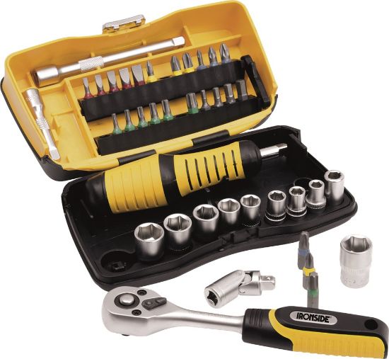 Afbeeldingen van IRONSIDE Bit-/doppenset ¼" MINI 39x