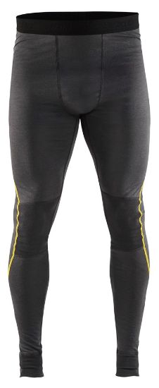 Afbeeldingen van BLÅKLÄDER Lange onderbroek 100% merino XLIGHT 1844 donkergrijs/geel 3XL