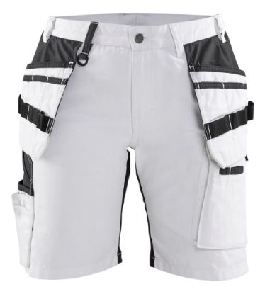 Afbeeldingen van BLÅKLÄDER Schildersshort dames met stretch X1900 7171 wit/zwart C50