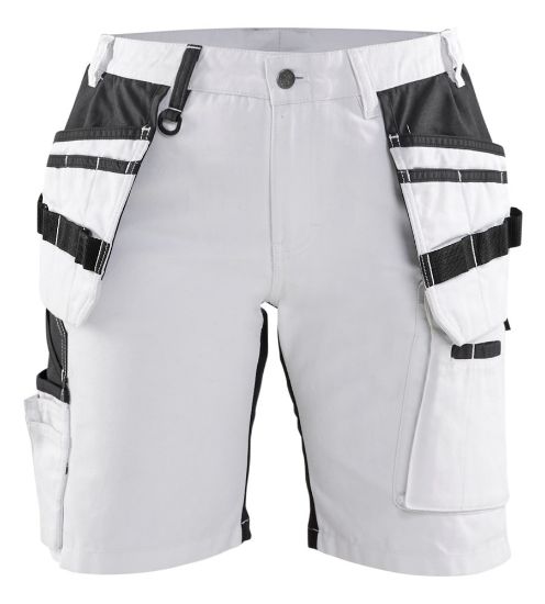 Afbeeldingen van BLÅKLÄDER Schildersshort dames met stretch X1900 7171 wit/zwart C50