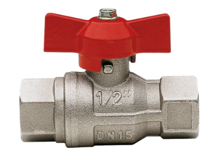 Afbeeldingen van Kraan met vlinderhendel ½" rood BI/BI