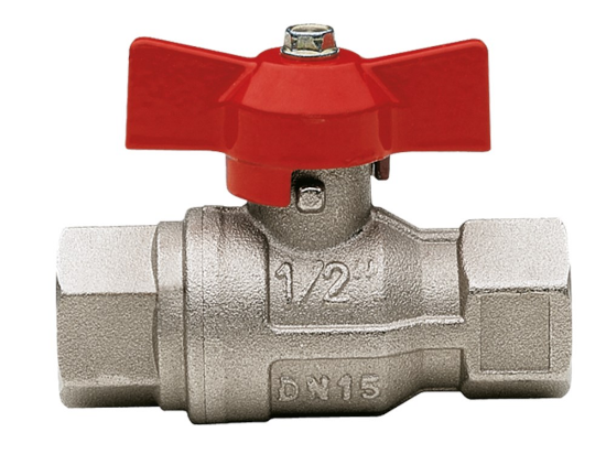 Afbeeldingen van Kraan met vlinderhendel 1" rood BI/BI