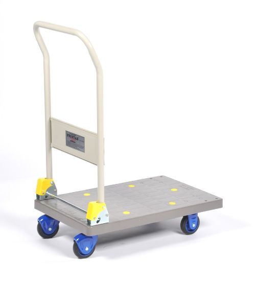 Afbeeldingen van PRESTAR Plateauwagen PB-101-P plastic beige gelakt 150kg