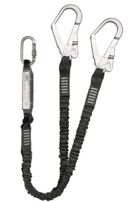 Afbeeldingen van ELLERsafe Dubbele elastische vanglijn 2LE111 karabijnhaak/pijphaak 2M 120kg