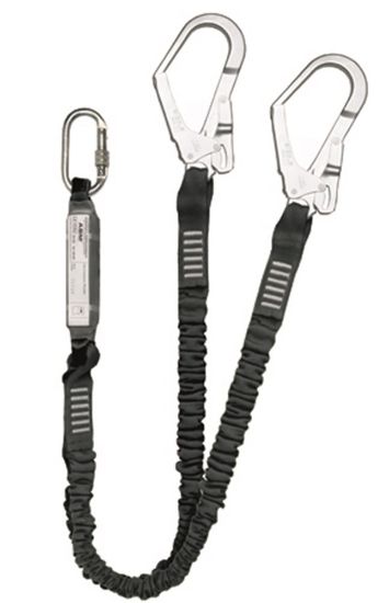 Afbeeldingen van ELLERsafe Dubbele elastische vanglijn 2LE111 karabijnhaak/pijphaak 2M 120kg