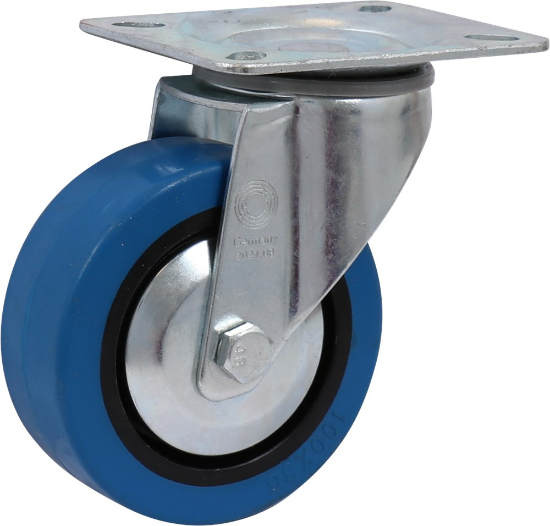 Afbeeldingen van KELFORT Zwenkwiel blauw EV met rollager 100MM