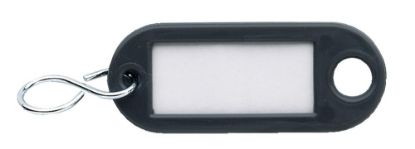 Afbeeldingen van DX Sleutellabel met ophangoog & S-haak kunststof grijs