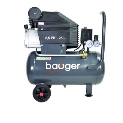 Afbeeldingen van BAUGER Compressor KA252502 230V 1-fase 25L 220L/min 8bar 2,5pk 1 cilinder 2800tr/min