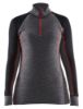 Afbeeldingen van BLÅKLÄDER Onderhemd dames zip-neck 100% merino XWARM 7299 medium grijs/zwart 3XL