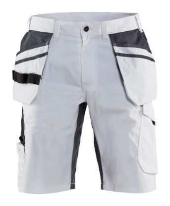 Afbeeldingen van BLÅKLÄDER Schildersshort met stretch 1099 wit/donkergrijs C44