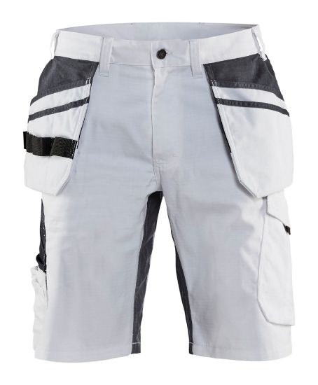 Afbeeldingen van BLÅKLÄDER Schildersshort met stretch 1099 wit/donkergrijs C60