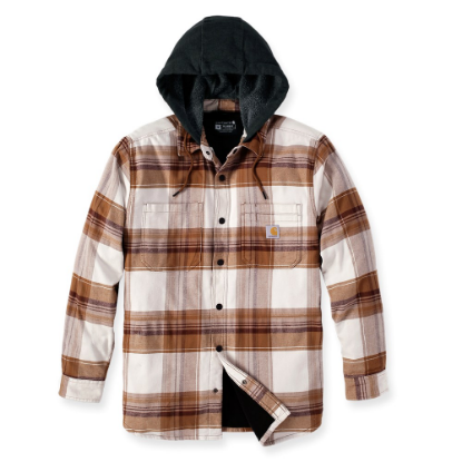 Afbeeldingen van CARHARTT Overhemd flannel sherpa geruit 105938 bruin 2XL