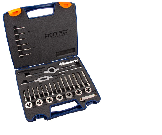 Afbeeldingen van ROTEC Handtappen- en snijplatenset 33-delig M3-M12
