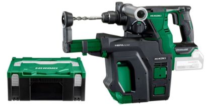 Afbeeldingen van HIKOKI Accu boorbreekhamer DH18DBLW2DZ SDS-Plus 18V BL 2,2J MV EXCLUSIVE in HSC IV inclusief stofafzuigunit