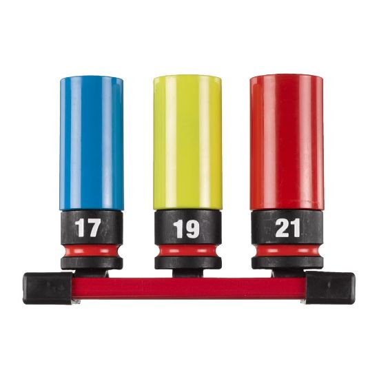 Afbeeldingen van MILWAUKEE Slagmoerdoppenset ½" SHOCKWAVE met sleeve 17/19/21MM 3x