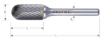 Afbeeldingen van ROTEC Stiftfrees HM model CZ3 spiraalvertand 9,6X19X64X6MM 