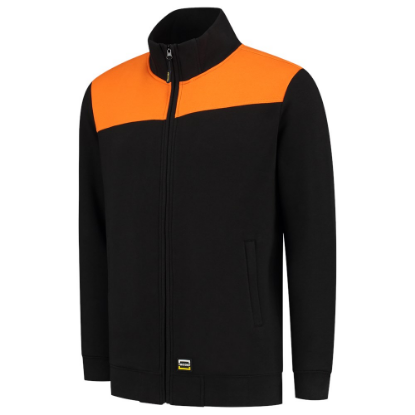 Afbeeldingen van TRICORP Sweatvest bi-colour Naden 302014 zwart/oranje 2XL