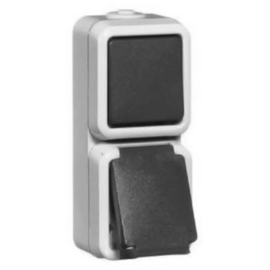 Afbeeldingen van PEHA Combinatieschakelaar + wandcontactdoos IP54 RA