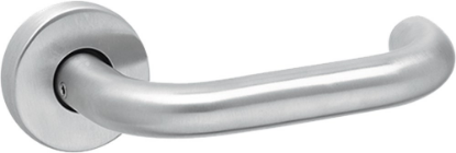 Afbeeldingen van OXLOC Deurkruk + rozet D-model Coevorden RVS ST 37-42MM