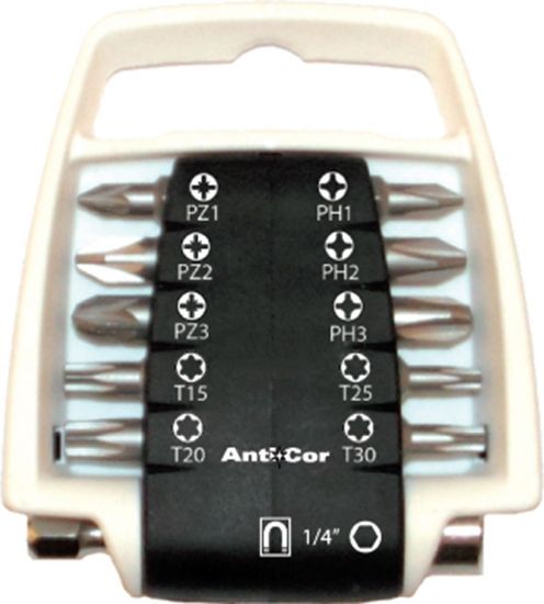 Afbeeldingen van ROTEC Bitclip PRO inclusief bithouder bits PH, PZ en T 11-delig RVS